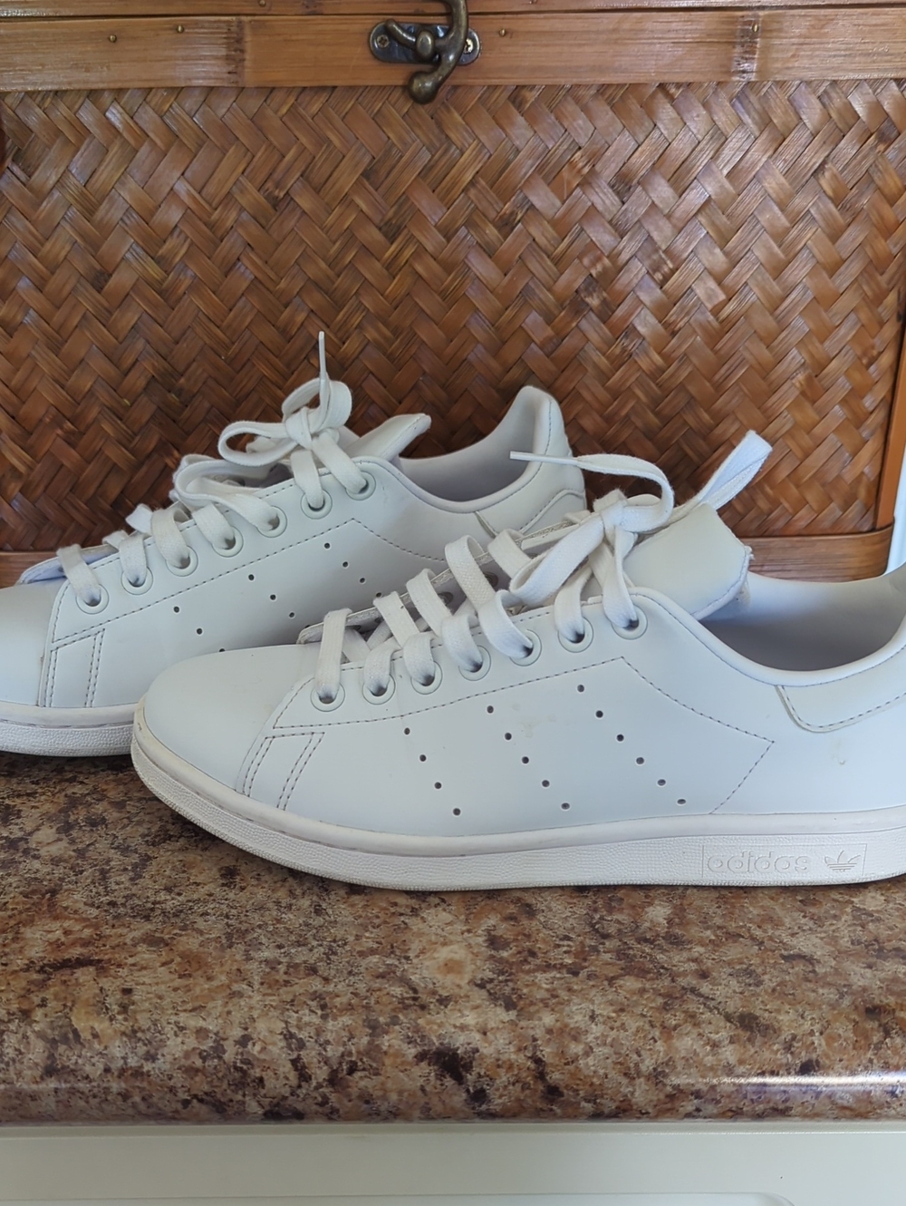 adidas White Low-Top Leather Sneakers